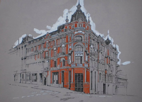 Многоквартирный жилой дом в стиле классицизм