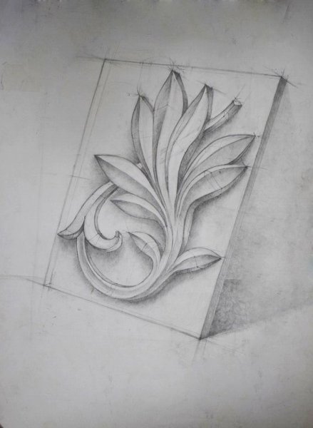 Гипсовая фигура. Орнамент «цветок лотоса»