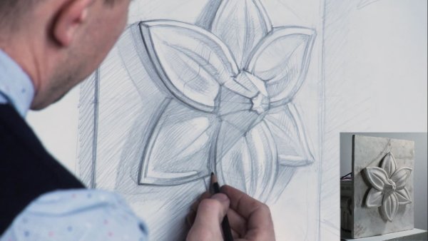 Гипсовая розетка трилистник построение