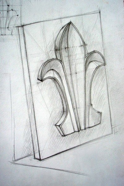 Гипсовая розетка трилистник сбоку