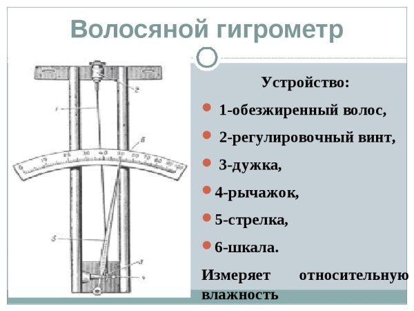 Из чего состоит волосяной гигрометр