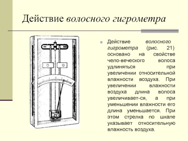 Волосяной гигрометр принцип действия
