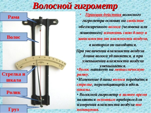 Приборы для измерения влажности волосяной гигрометр