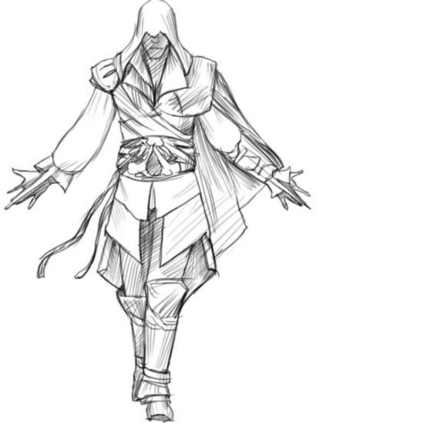 Раскраска ассасина Эцио