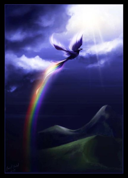 Птица в небе фэнтези