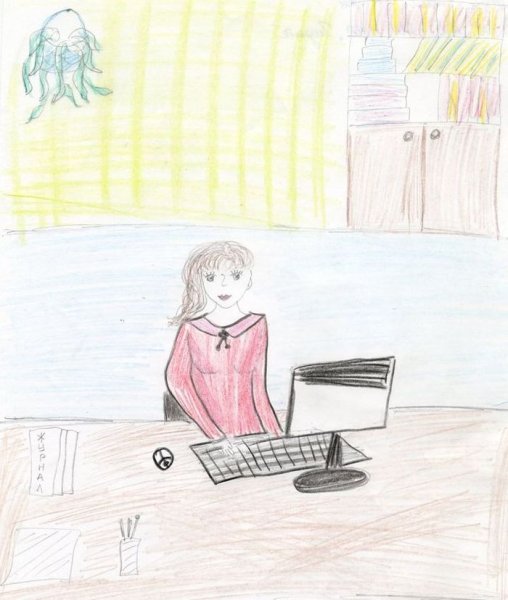 Конкурс рисунков моя мама на работе