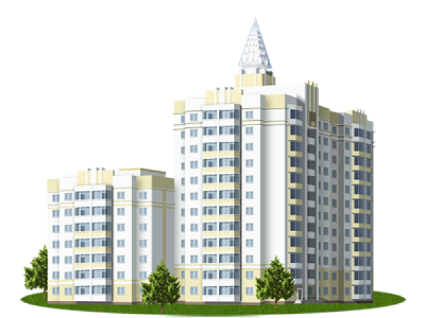 Многоэтажки на белом фоне