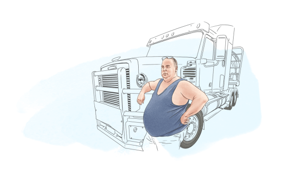Шарж водитель грузовика