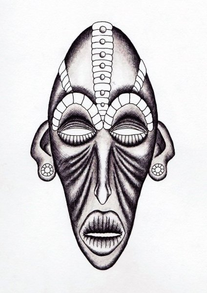 Эскиз африканской маски