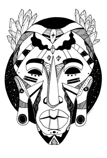 Тату африканские маски