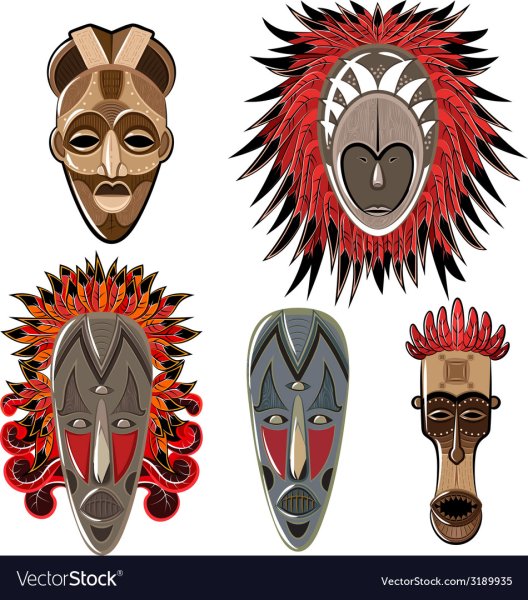 Стилизованные африканские маски