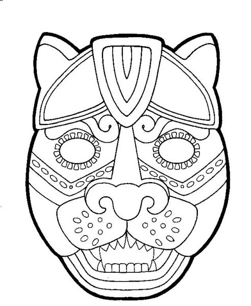 Африканская маска раскраска