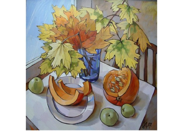 Осенняя композиция гуашью