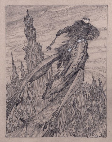 Барад-дур рисунок Толкиена