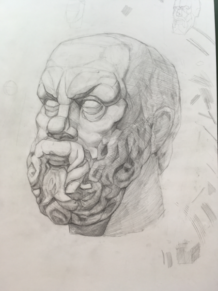 Сократ голова гипсовая МАРХИ