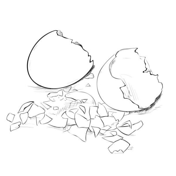 Яичко разбилось раскраска