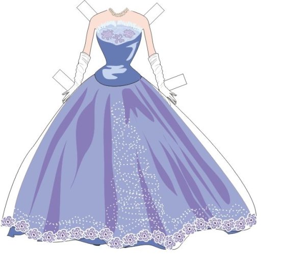 Девушка в платье раскраска