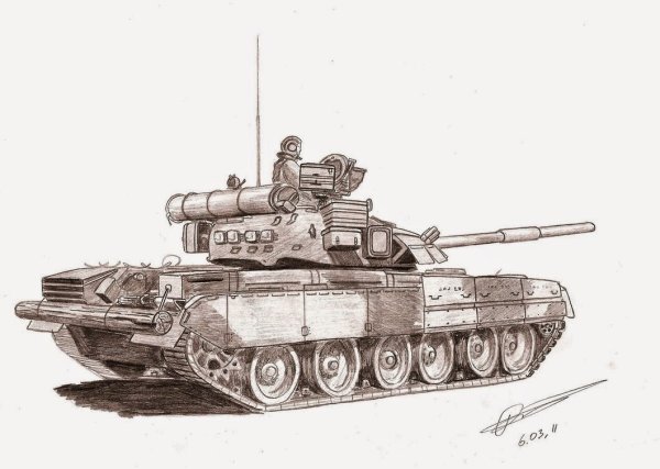 Нарисовать танк т 80