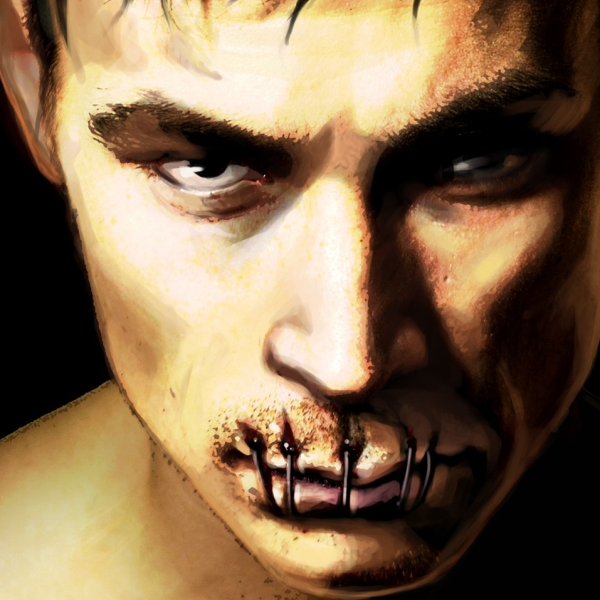 Зашитый рот рисунок карандашом