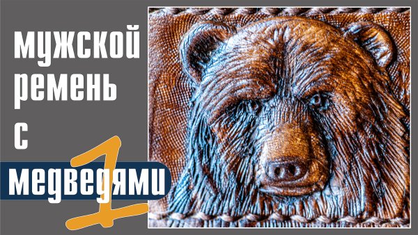Рисунок медведя для тиснения на коже
