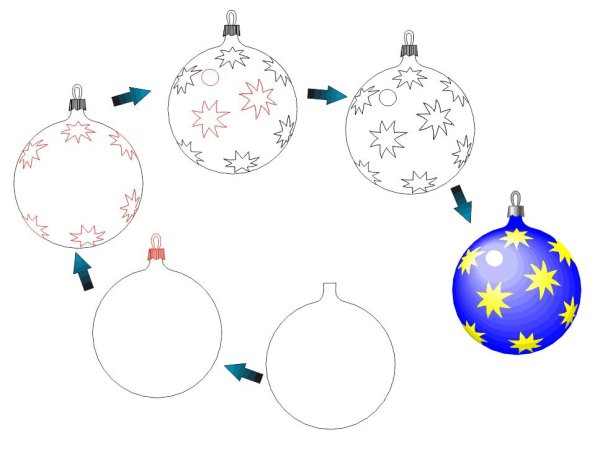 Елочная игрушка поэтапное рисование