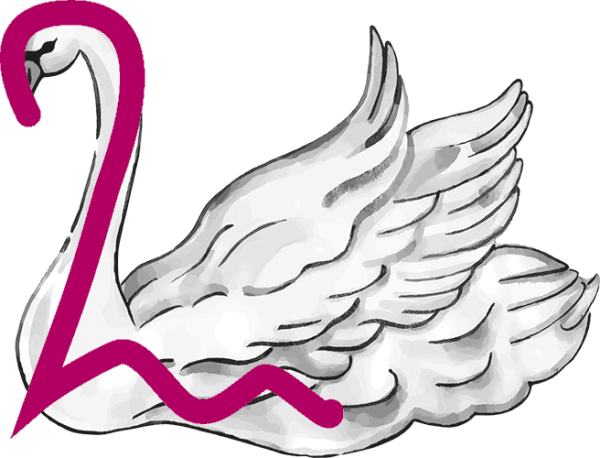 Цифра 2 в виде лебедя