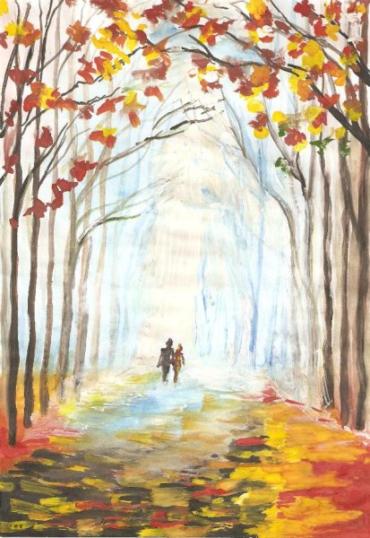 Рисунок на тему осенняя пора очей очарованье