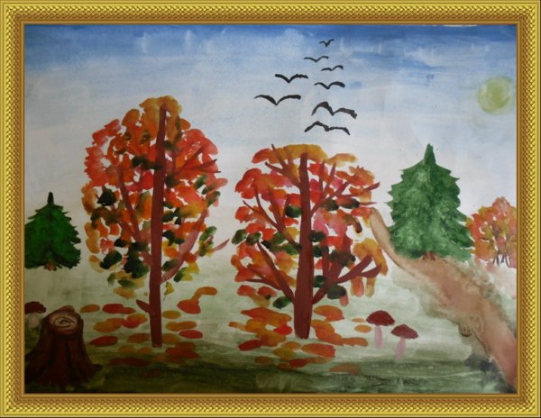 Рисунок на тему осенняя пора очей очарованье