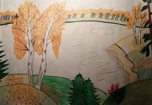 Рисунок к стиху Пушкина унылая пора