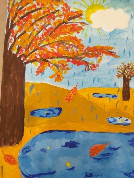 Рисунок на тему осенняя пора очей очарованье