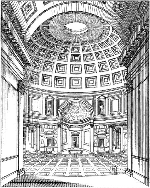 Храм Пантеон в Риме рисунок