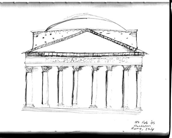 Пантеон Рим карандашом