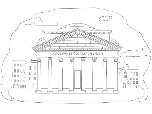 Пантеон в Риме рисунок