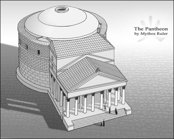 Пантеон в древнем Риме зарисовки