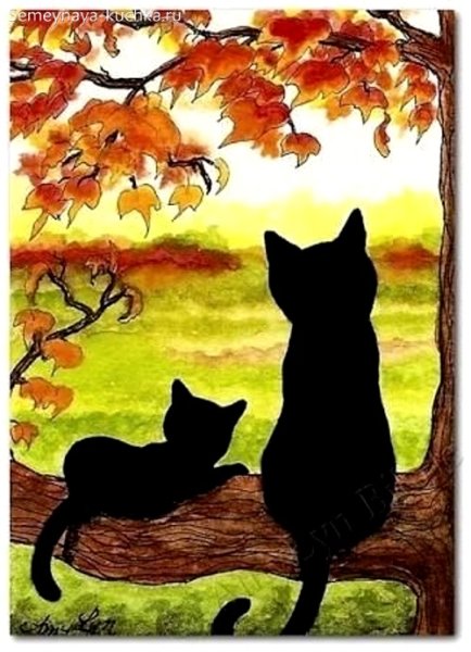 Осенний пейзаж с котом