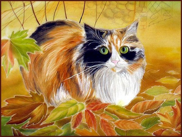 Осенний пейзаж с котом