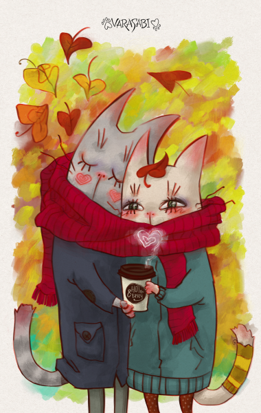 Осенние коты арты