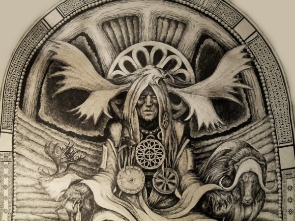 Шаманские картины в графике