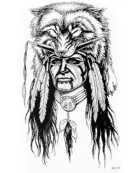 Тату индеец шаман