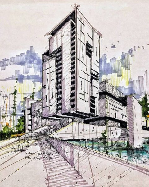 Заха Хадид архитектура Наброски