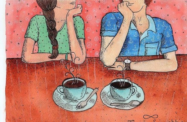 Рисунки беседа за чаем