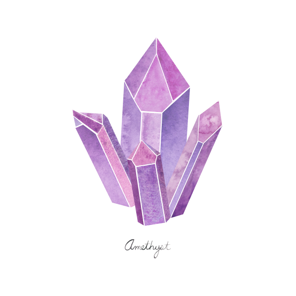 Нарисованные Кристаллы аметиста