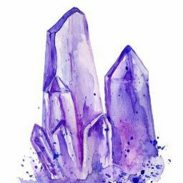 Кристаллы аметиста рисунок