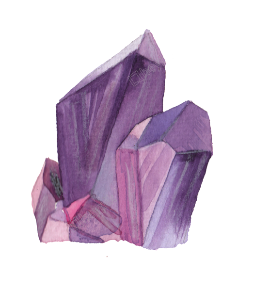 Нарисованные Кристаллы аметиста
