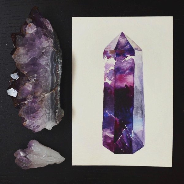 Кристал акварель аметист