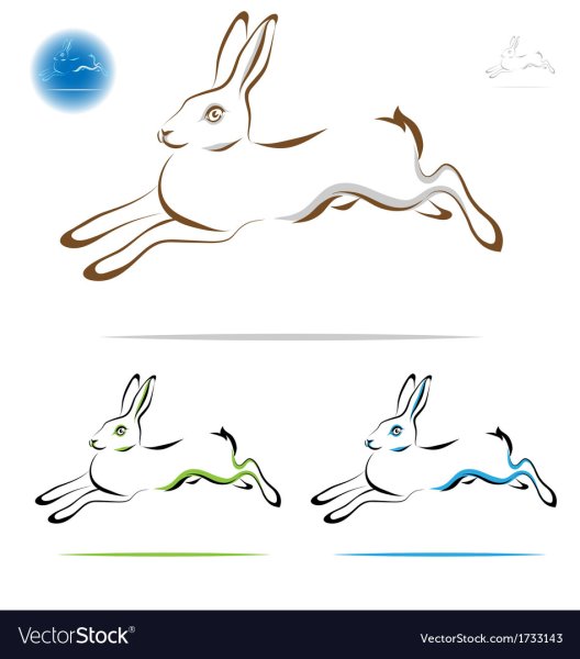 Зайчик бежит рисунок