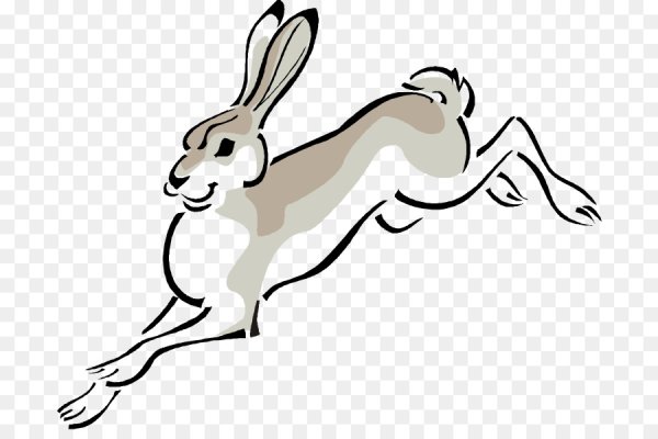 Мультяшный заяц бежит