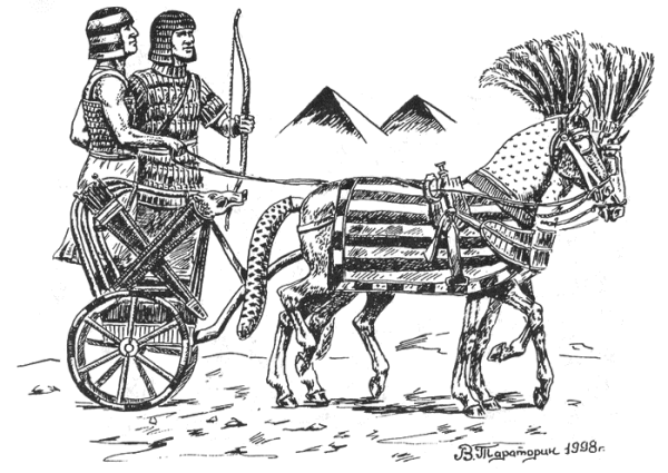 Боевая колесница в древнем Египте рисунок