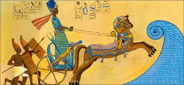 Фараон на колеснице Древнеегипетское изображение