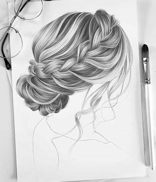 Рисунки причесок карандашом